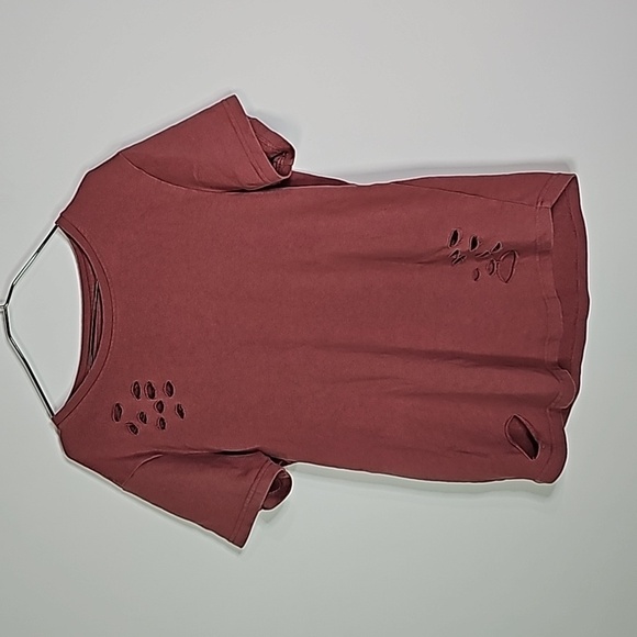 Alphalete medium pink distressed short sleeve shirt - Picture 1 of 7